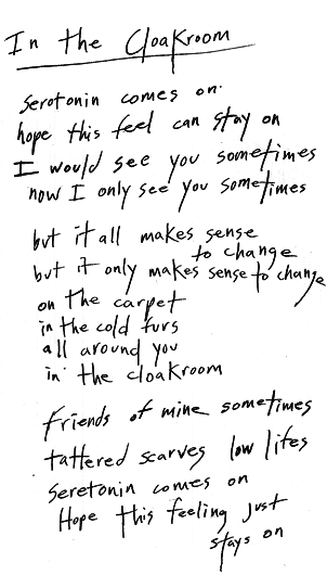 In The Cloakroom Lyrics