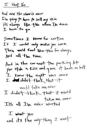 I Want You Lyrics